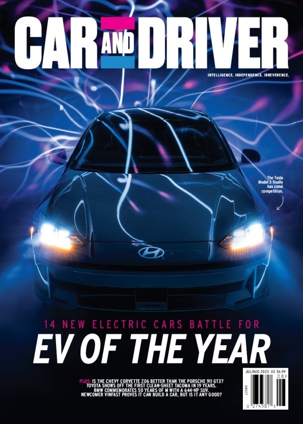 Car and Driver Cover - EV OF THE YEAR